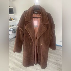 Faux Fur Coat Brand New - Brown